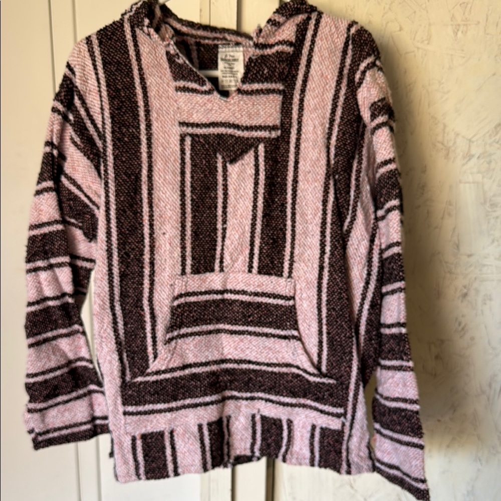 Pink and Black Striped Women's Sweater